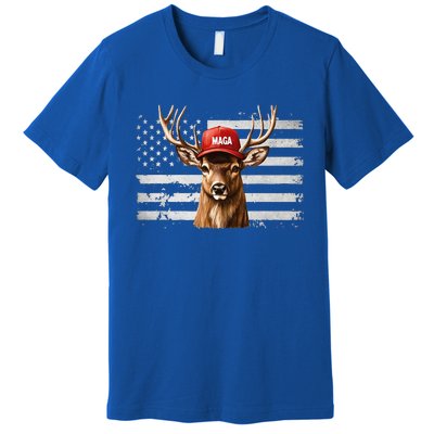 Hunting Maga Camouflage Usa Flag Deer Hunting Season Premium T-Shirt