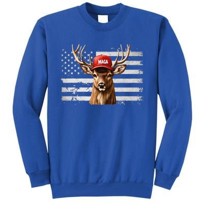 Hunting Maga Camouflage Usa Flag Deer Hunting Season Tall Sweatshirt