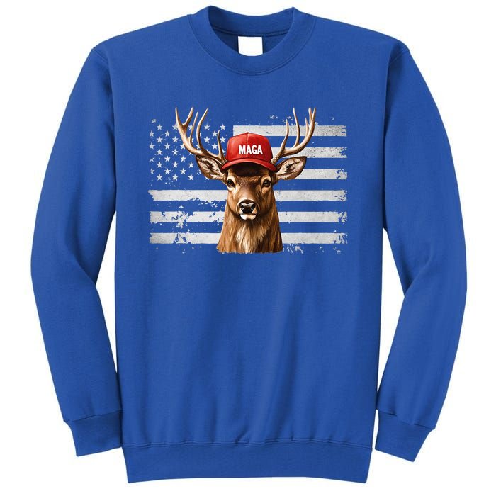 Hunting Maga Camouflage Usa Flag Deer Hunting Season Tall Sweatshirt