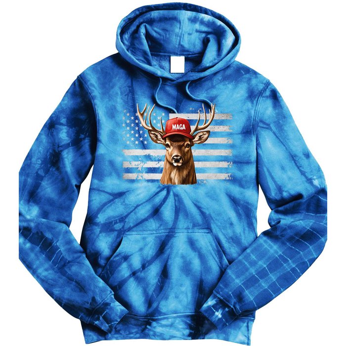 Hunting Maga Camouflage Usa Flag Deer Hunting Season Tie Dye Hoodie