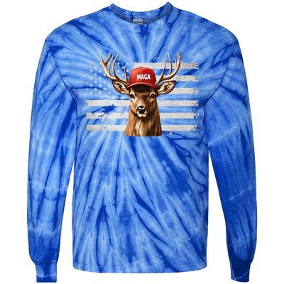 Hunting Maga Camouflage Usa Flag Deer Hunting Season Tie-Dye Long Sleeve Shirt