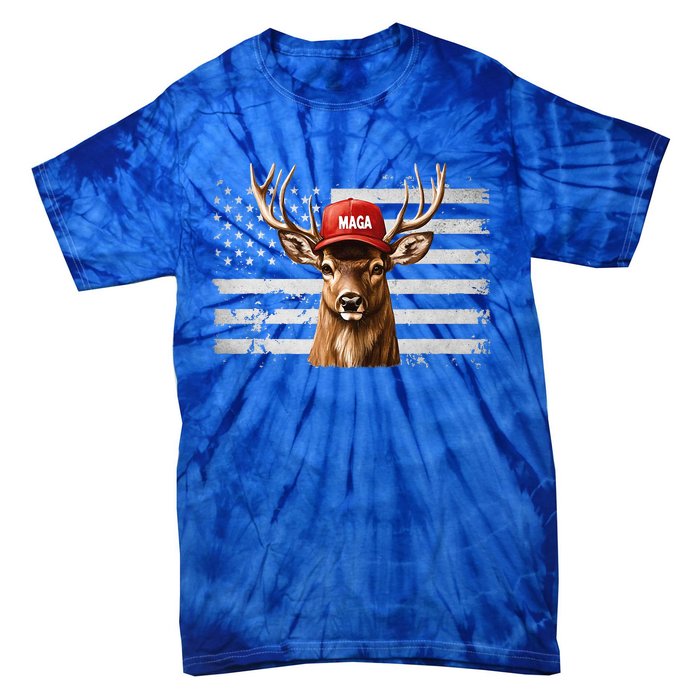 Hunting Maga Camouflage Usa Flag Deer Hunting Season Tie-Dye T-Shirt