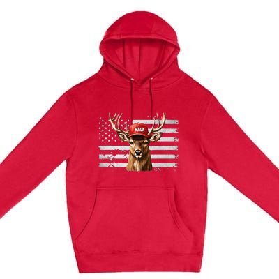 Hunting Maga Camouflage Usa Flag Deer Hunting Season Premium Pullover Hoodie