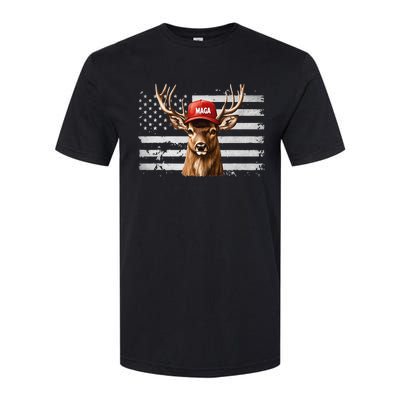 Hunting Maga Camouflage Usa Flag Deer Hunting Season Softstyle CVC T-Shirt