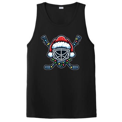 Hockey Mask Christmas Santa Hat With Xmas Lights Gift PosiCharge Competitor Tank