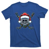 Hockey Mask Christmas Santa Hat With Xmas Lights Gift T-Shirt