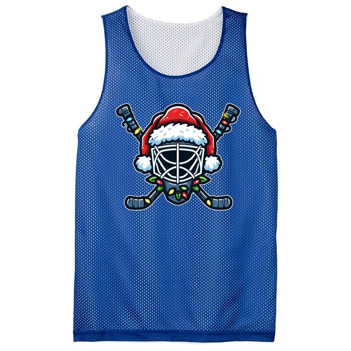 Hockey Mask Christmas Santa Hat With Xmas Lights Gift Mesh Reversible Basketball Jersey Tank