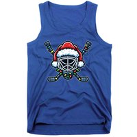 Hockey Mask Christmas Santa Hat With Xmas Lights Gift Tank Top