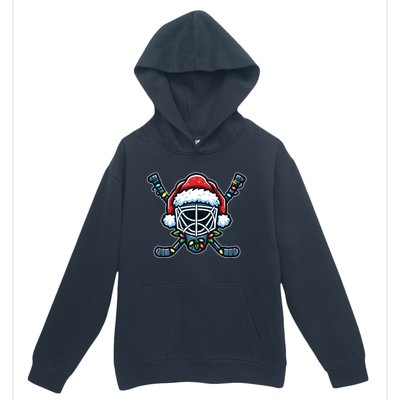 Hockey Mask Christmas Santa Hat With Xmas Lights Gift Urban Pullover Hoodie