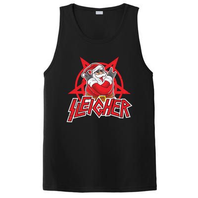 Heavy Metal Christmas Sleigher Hail Santa Claus Rock Music Gift PosiCharge Competitor Tank