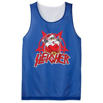 Heavy Metal Christmas Sleigher Hail Santa Claus Rock Music Gift Mesh Reversible Basketball Jersey Tank