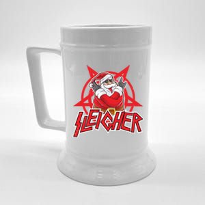 Heavy Metal Christmas Sleigher Hail Santa Claus Rock Music Gift Beer Stein