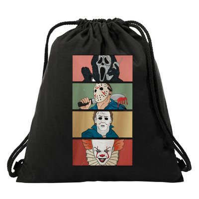 Horror Movie Characters Ghostface Voorhees Halloween Horror Movie Drawstring Bag