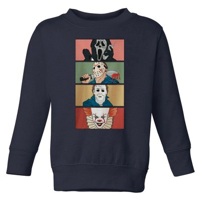 Horror Movie Characters Ghostface Voorhees Halloween Horror Movie Toddler Sweatshirt