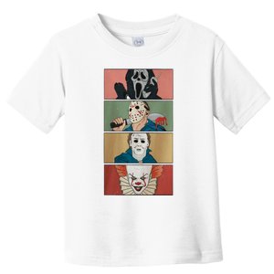 Horror Movie Characters Ghostface Voorhees Halloween Horror Movie Toddler T-Shirt