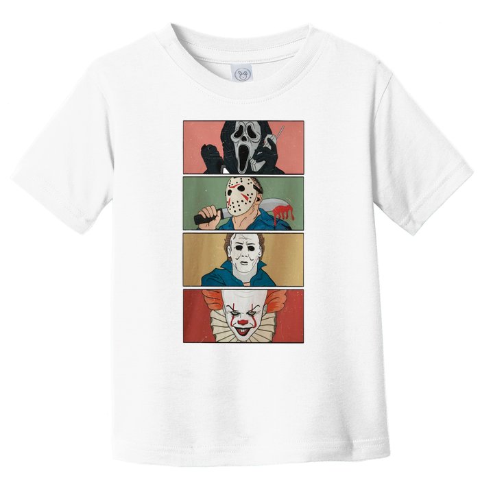 Horror Movie Characters Ghostface Voorhees Halloween Horror Movie Toddler T-Shirt