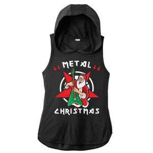 Heavy Metal Christmas Sleigher Hail Santa Claus Rock Music Gift Ladies PosiCharge Tri-Blend Wicking Draft Hoodie Tank