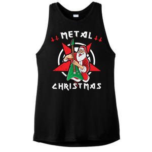 Heavy Metal Christmas Sleigher Hail Santa Claus Rock Music Gift Ladies PosiCharge Tri-Blend Wicking Tank