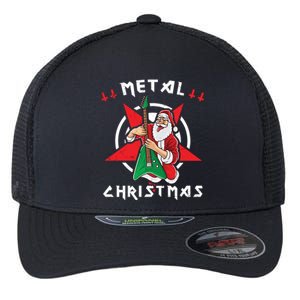 Heavy Metal Christmas Sleigher Hail Santa Claus Rock Music Gift Flexfit Unipanel Trucker Cap