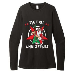 Heavy Metal Christmas Sleigher Hail Santa Claus Rock Music Gift Womens CVC Long Sleeve Shirt