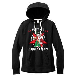 Heavy Metal Christmas Sleigher Hail Santa Claus Rock Music Gift Women's Fleece Hoodie