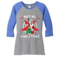 Heavy Metal Christmas Sleigher Hail Santa Claus Rock Music Gift Women's Tri-Blend 3/4-Sleeve Raglan Shirt