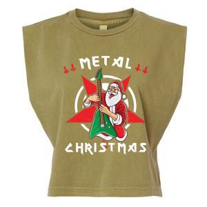 Heavy Metal Christmas Sleigher Hail Santa Claus Rock Music Gift Garment-Dyed Women's Muscle Tee