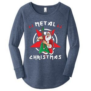 Heavy Metal Christmas Sleigher Hail Santa Claus Rock Music Gift Women's Perfect Tri Tunic Long Sleeve Shirt