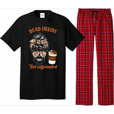 Horror Movie Coffee Fall Dead Inside But Caffeinated Gift Pajama Set