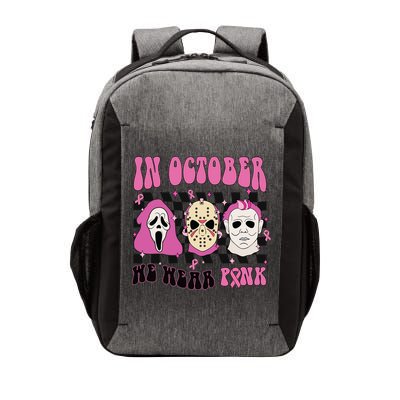 Horror Movie Characters In October We Wear Pink For Breast Cancer Awareness Vector Backpack