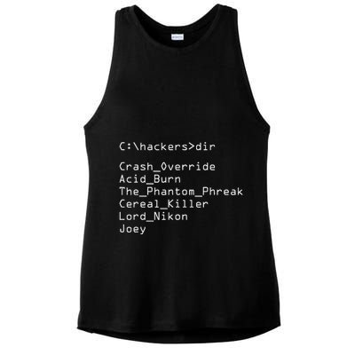 Hackers Movie C Cast Of Characters Ladies PosiCharge Tri-Blend Wicking Tank