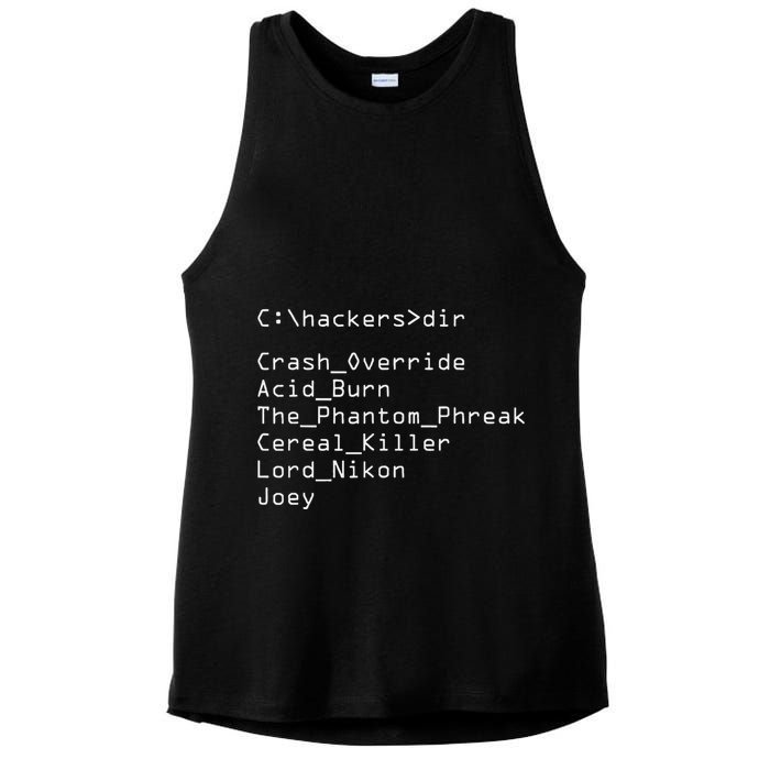 Hackers Movie C Cast Of Characters Ladies PosiCharge Tri-Blend Wicking Tank