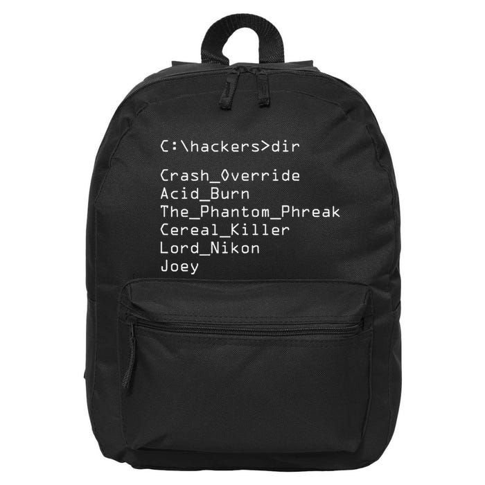Hackers Movie C Cast Of Characters 16 in Basic Backpack