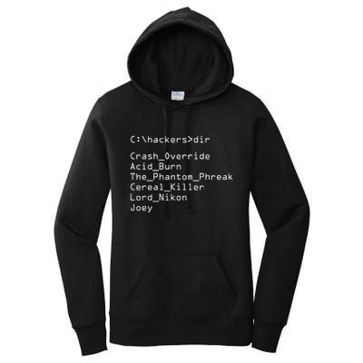 Hackers Movie C Cast Of Characters Women's Pullover Hoodie