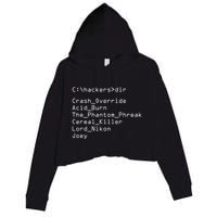 Hackers Movie C Cast Of Characters Crop Fleece Hoodie