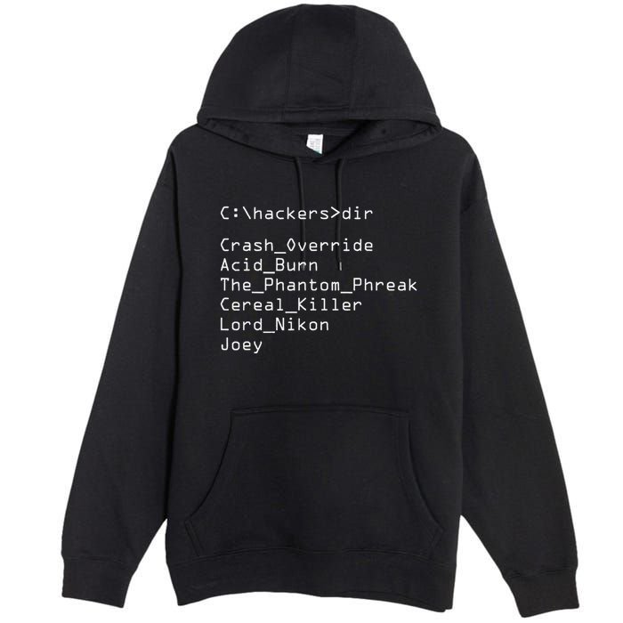 Hackers Movie C Cast Of Characters Premium Pullover Hoodie
