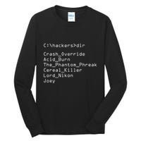 Hackers Movie C Cast Of Characters Tall Long Sleeve T-Shirt