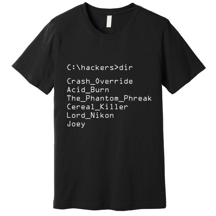 Hackers Movie C Cast Of Characters Premium T-Shirt
