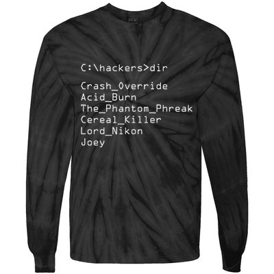 Hackers Movie C Cast Of Characters Tie-Dye Long Sleeve Shirt