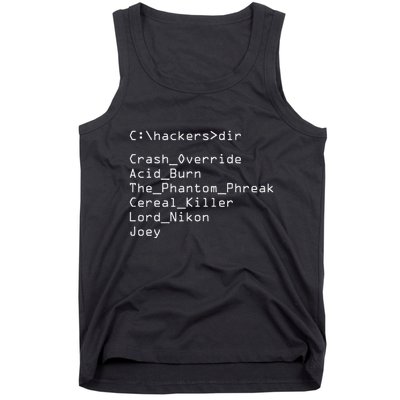 Hackers Movie C Cast Of Characters Tank Top