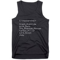 Hackers Movie C Cast Of Characters Tank Top