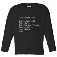 Hackers Movie C Cast Of Characters Toddler Long Sleeve Shirt