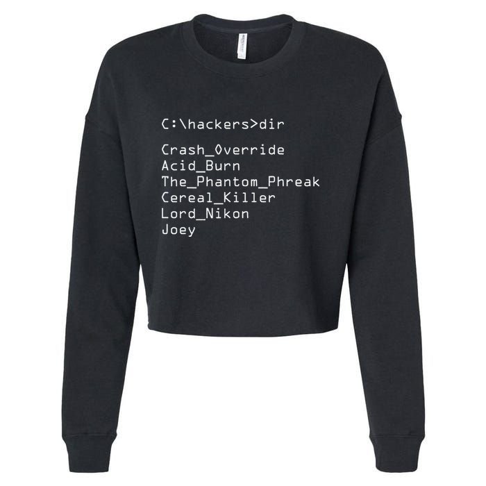 Hackers Movie C Cast Of Characters Cropped Pullover Crew