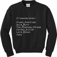Hackers Movie C Cast Of Characters Kids Sweatshirt
