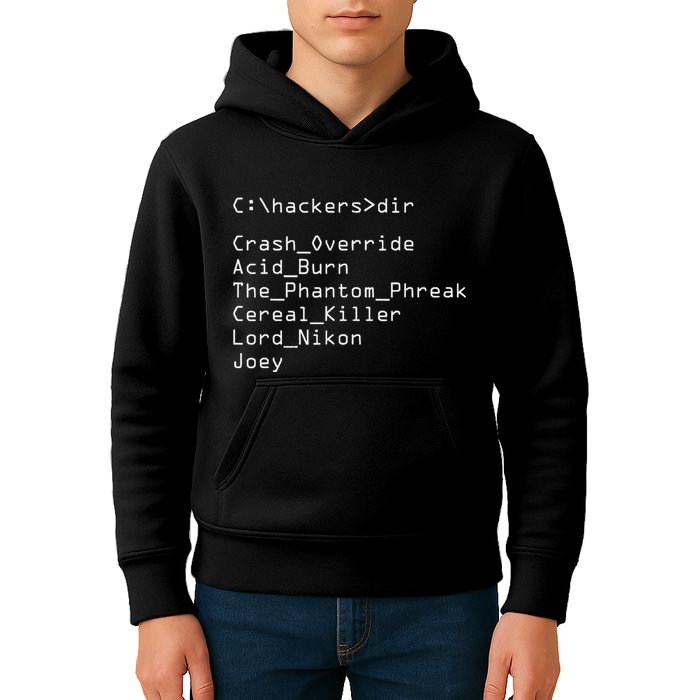Hackers Movie C Cast Of Characters Kids Hoodie