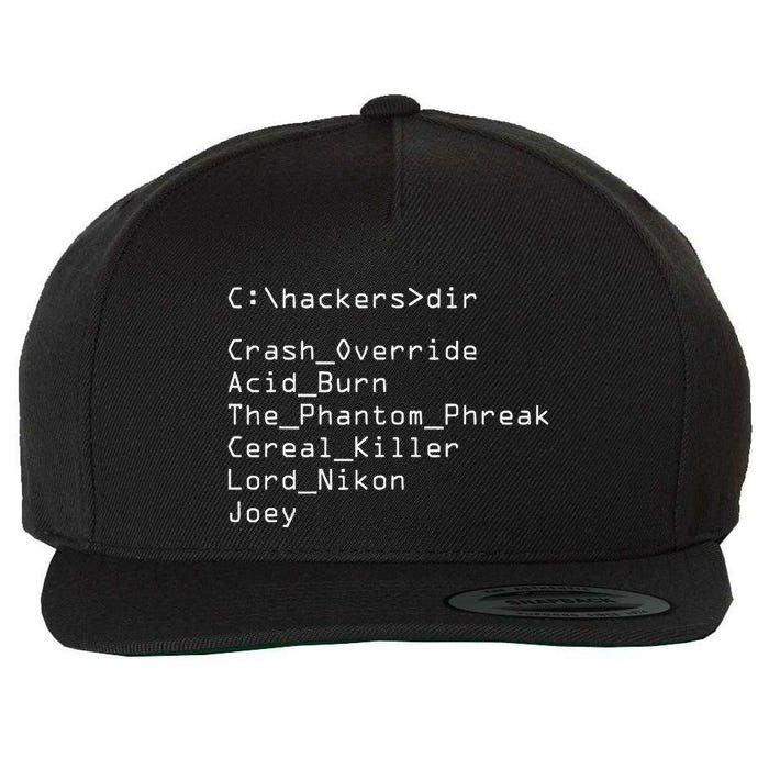 Hackers Movie C Cast Of Characters Wool Snapback Cap