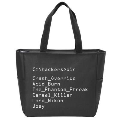 Hackers Movie C Cast Of Characters Zip Tote Bag