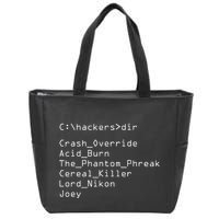 Hackers Movie C Cast Of Characters Zip Tote Bag