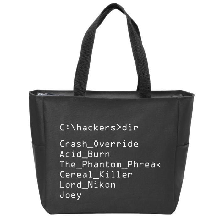 Hackers Movie C Cast Of Characters Zip Tote Bag