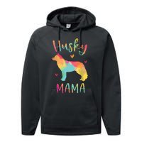 Husky Mama Colorful Siberian Husky Gifts Dog Mom Performance Fleece Hoodie